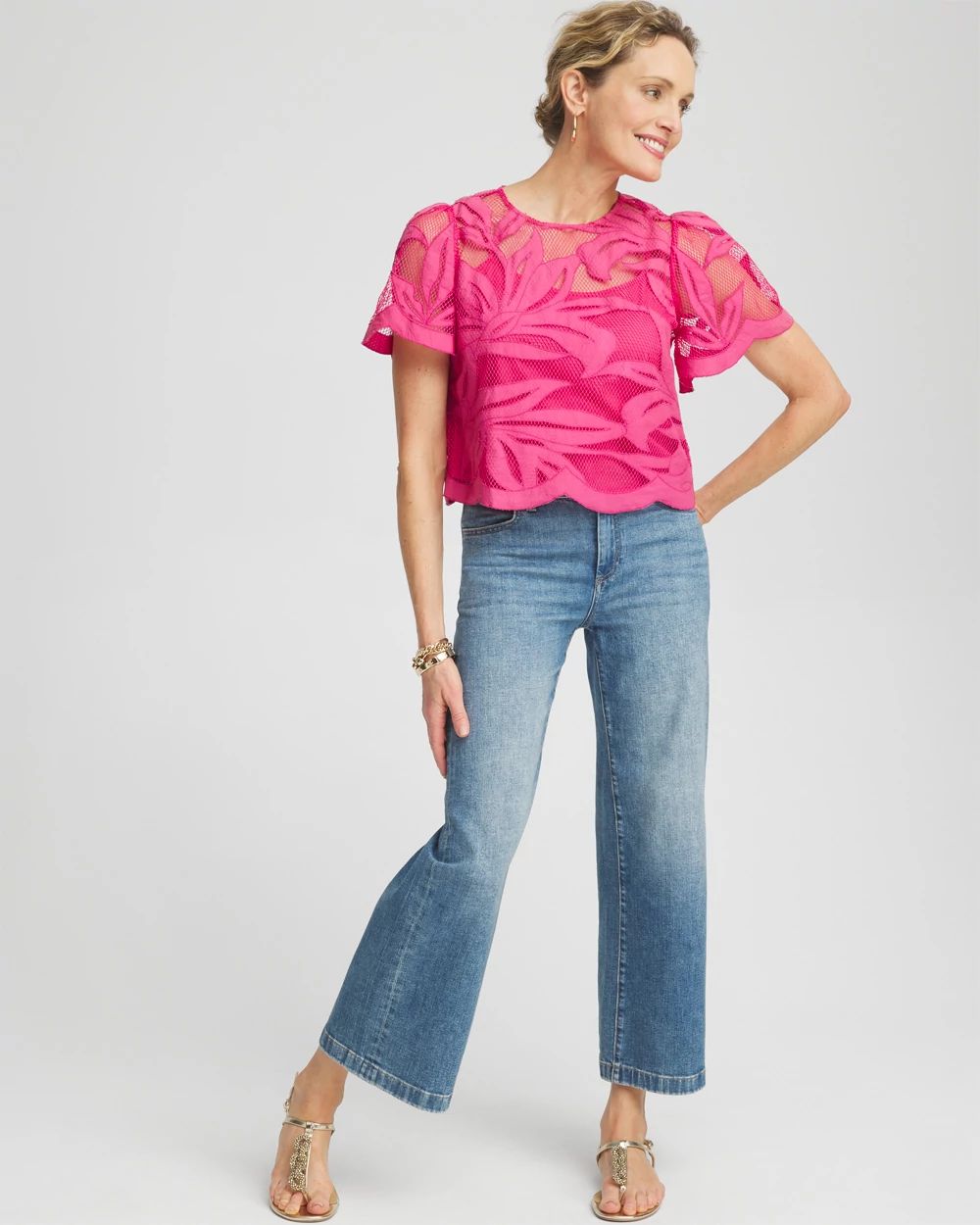 Applique Cut Work Top | Chico's